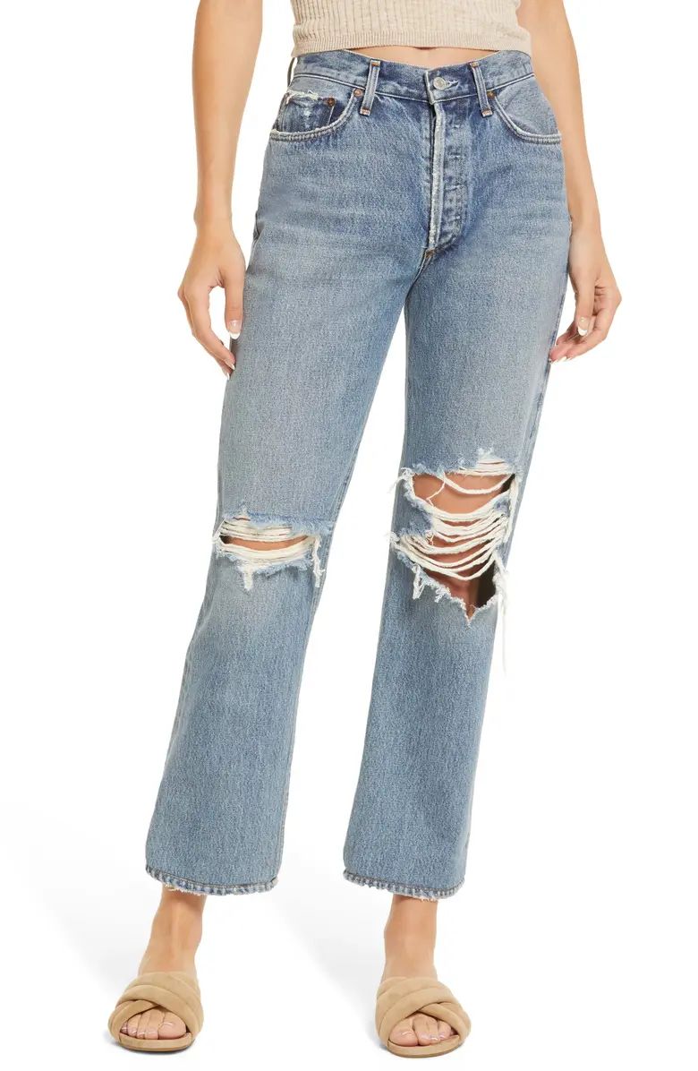 AGOLDE Lana Ripped Straight Leg Jeans | Nordstrom | Nordstrom