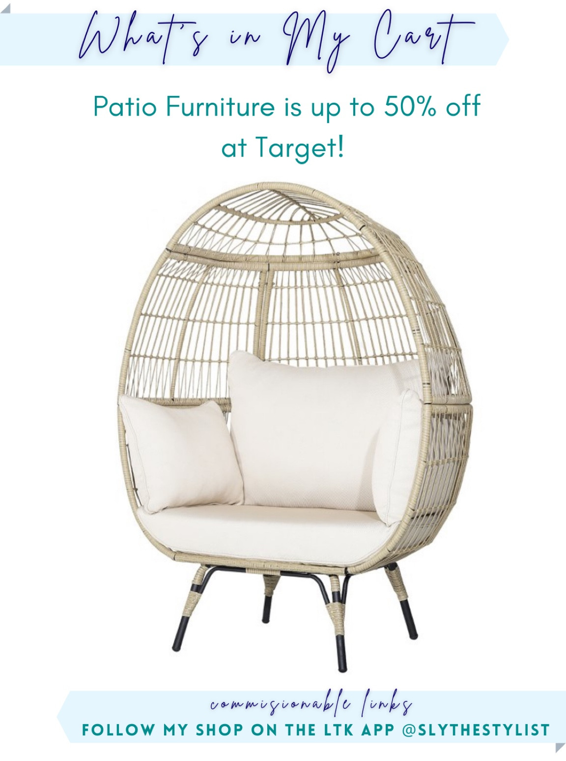 Patio furniture is 50% off at Target! This wicker egg chair is 57% off, and I’m so tempted to get it. (There’s a kids’ version, too, but it’s not part of the sale)

#LTKfamily #LTKhome #LTKSeasonal