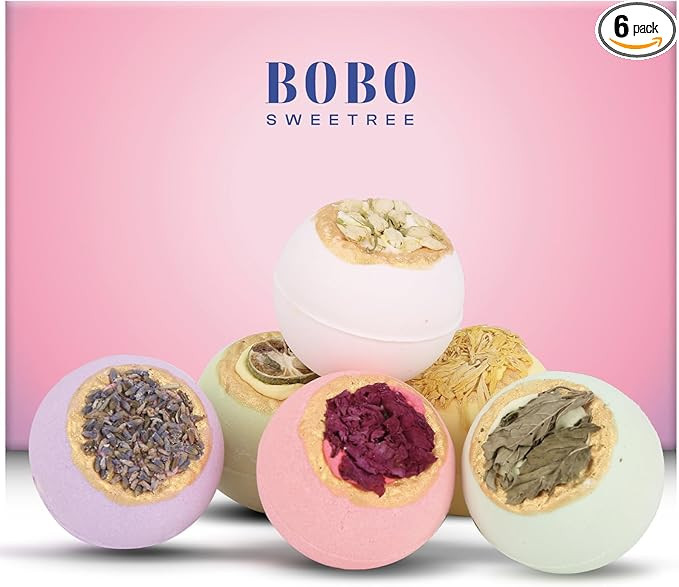 Bath Bombs Gift Sets- 6 Fizzies Luxury Large Size with Real Flowers and Natural Organic Essential... | Amazon (US)