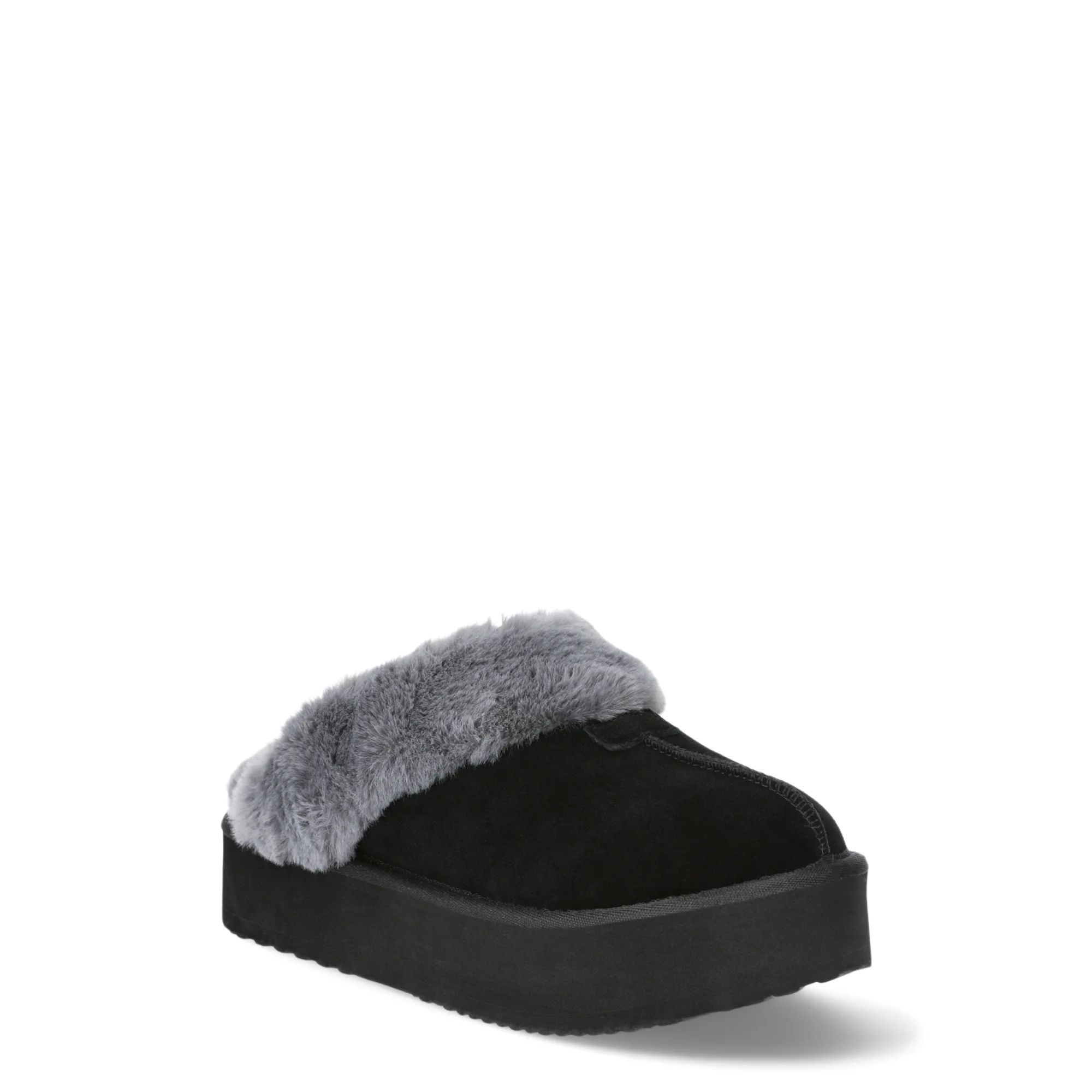 Joyspun Women's Suede Platform Clog Slippers | Walmart (US)