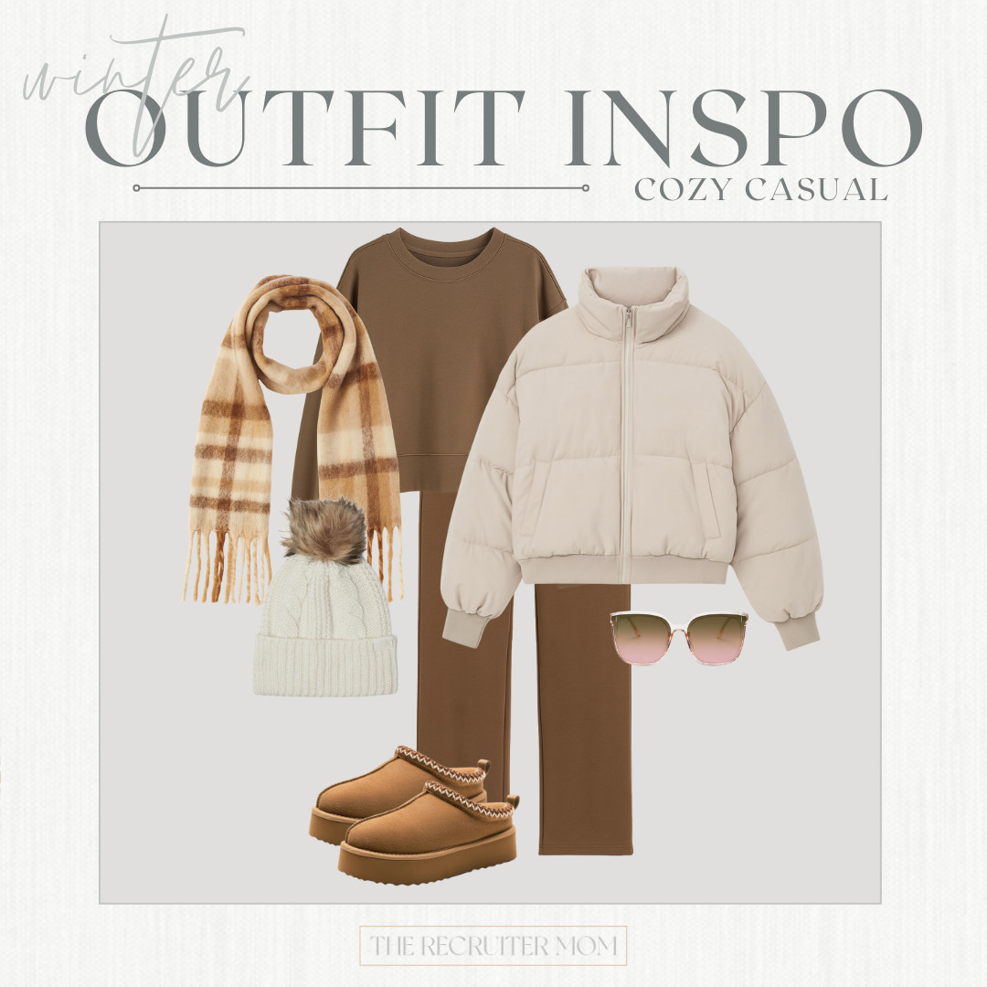 Cozy Puffer Jacket with Mocha Brown Loungewear Set.  #winteroutfit #everydaylook #coldweatheroutfit 

 

#LTKSeasonal #LTKOver40 #LTKMidsize
