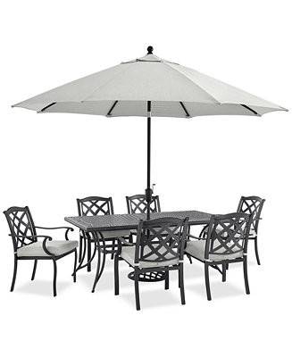 Wythburn Outdoor Dining 7 pc Set (72"x38" Table & 6 Lattice Dining Chairs), Created for Macy's - ... | Macy's
