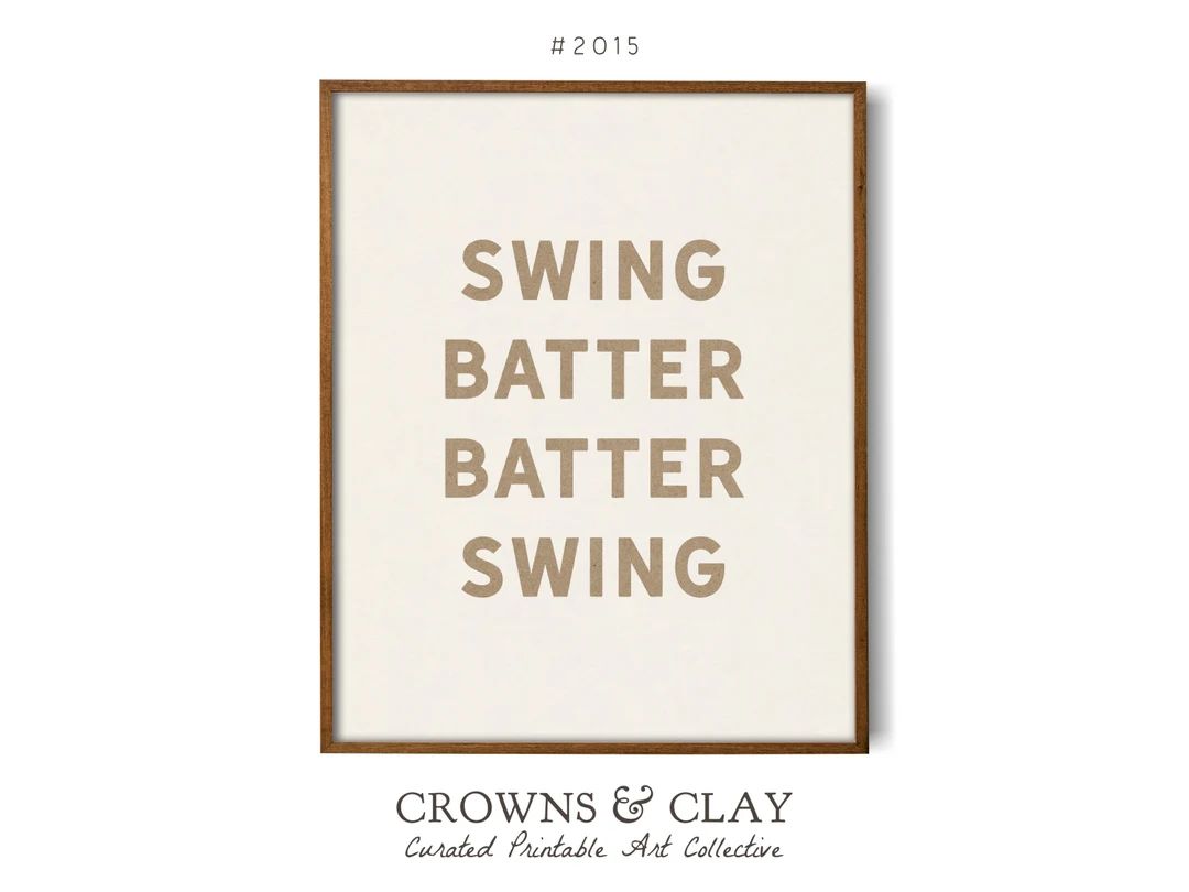 Swing Batter Batter Swing Printable Art, DIY Baseball Party Decor, Sports Bedroom Poster, Boy Nur... | Etsy (US)