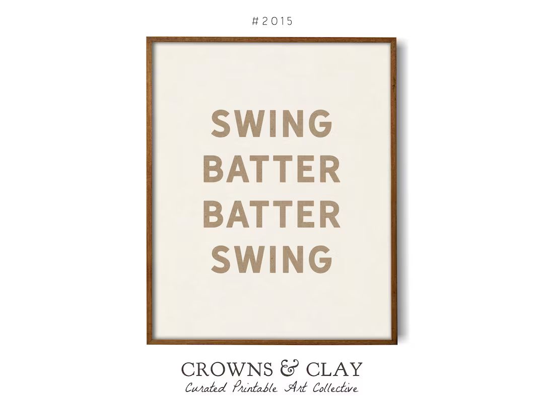 Swing Batter Batter Swing Printable Art, DIY Baseball Party Decor, Sports Bedroom Poster, Boy Nur... | Etsy (US)