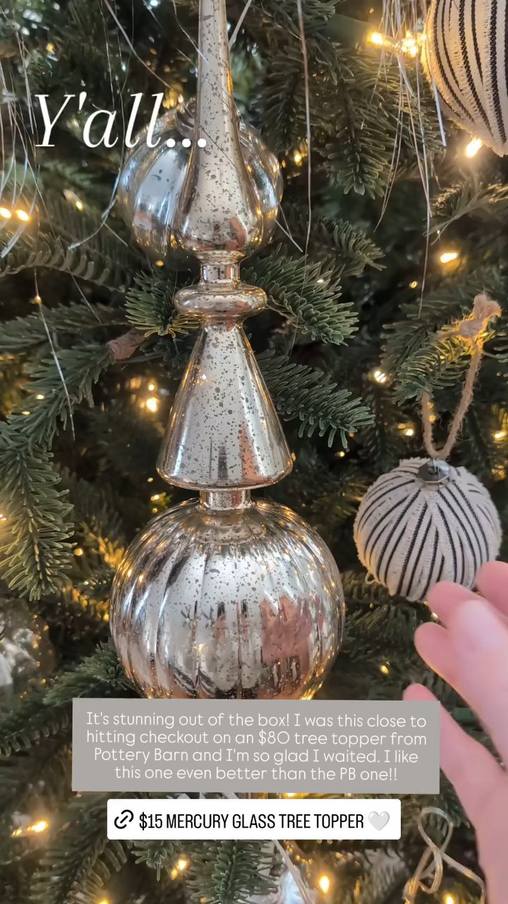 This mercury glass finial tree topper is perfection! So much prettier in person than the photos of it online... And it's on sale for $15! Y'all, go grab em before the price goes back up!!

#LTKHoliday #LTKSeasonal #LTKHome