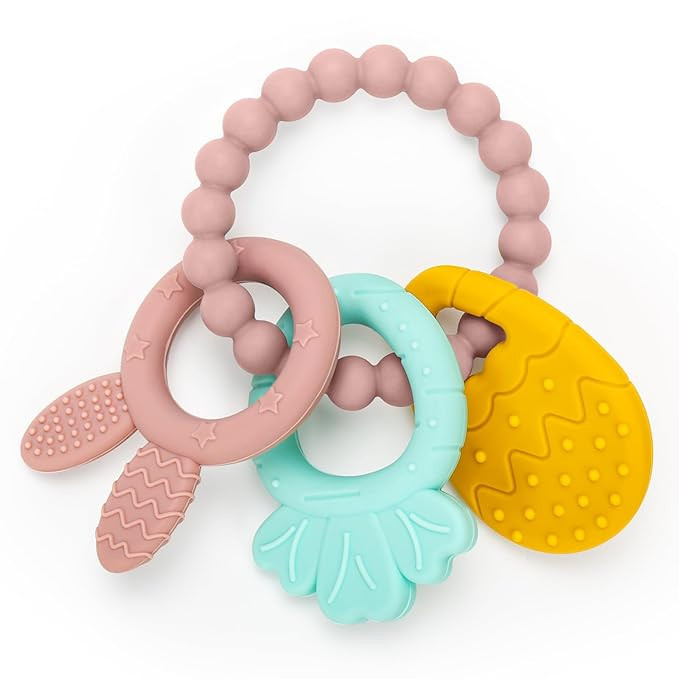Easter Silicone Teething Toys, 3 Months+, Infant Baby Easter Basket Stuffers for Babies, Baby's E... | Amazon (US)