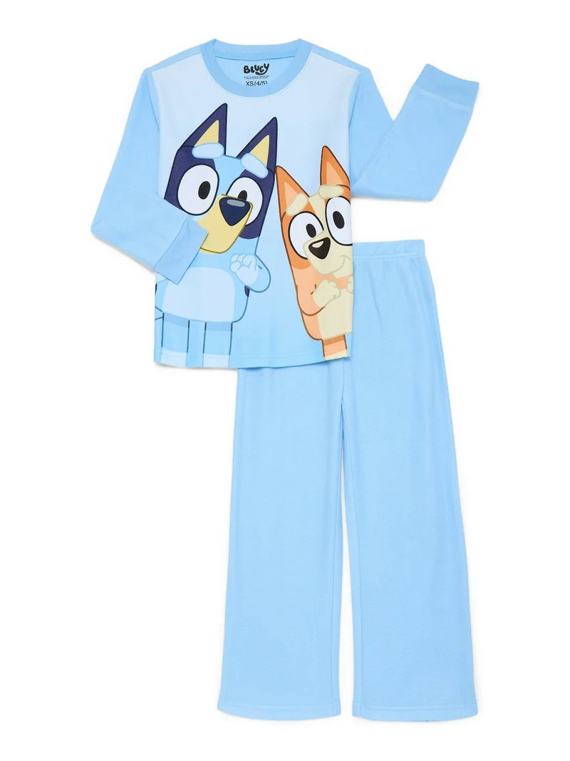 Disney Bluey Girls Long Sleeve Top and Pants Pajama Set, 2-Piece, Sizes 4-12 | Walmart (US)