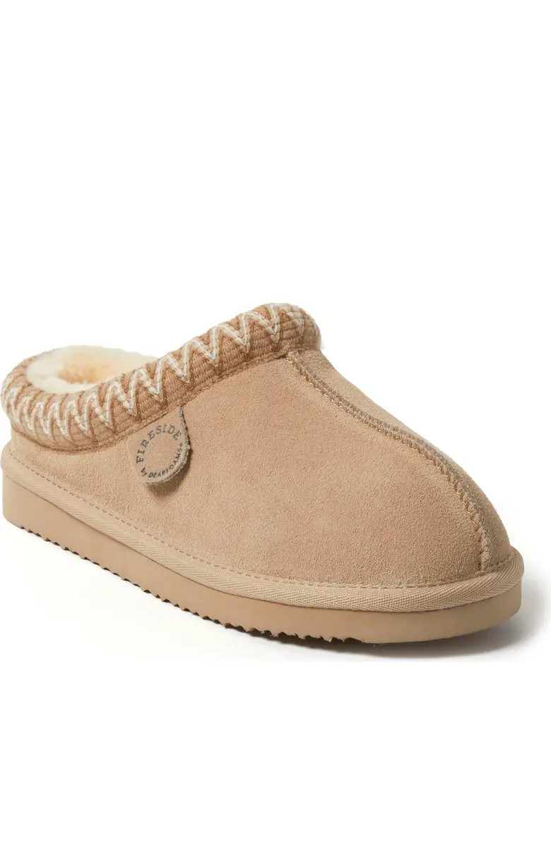 DEARFOAMS Fireside Greta Genuine Shearling Clog Slipper with Taping (Women) | Nordstrom | Nordstrom