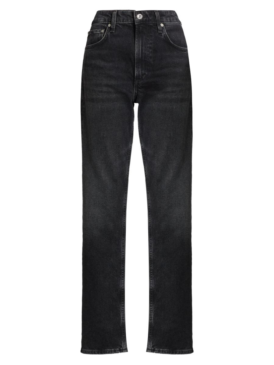 Zurie High-Rise Stretch Straight-Leg Jeans | Saks Fifth Avenue