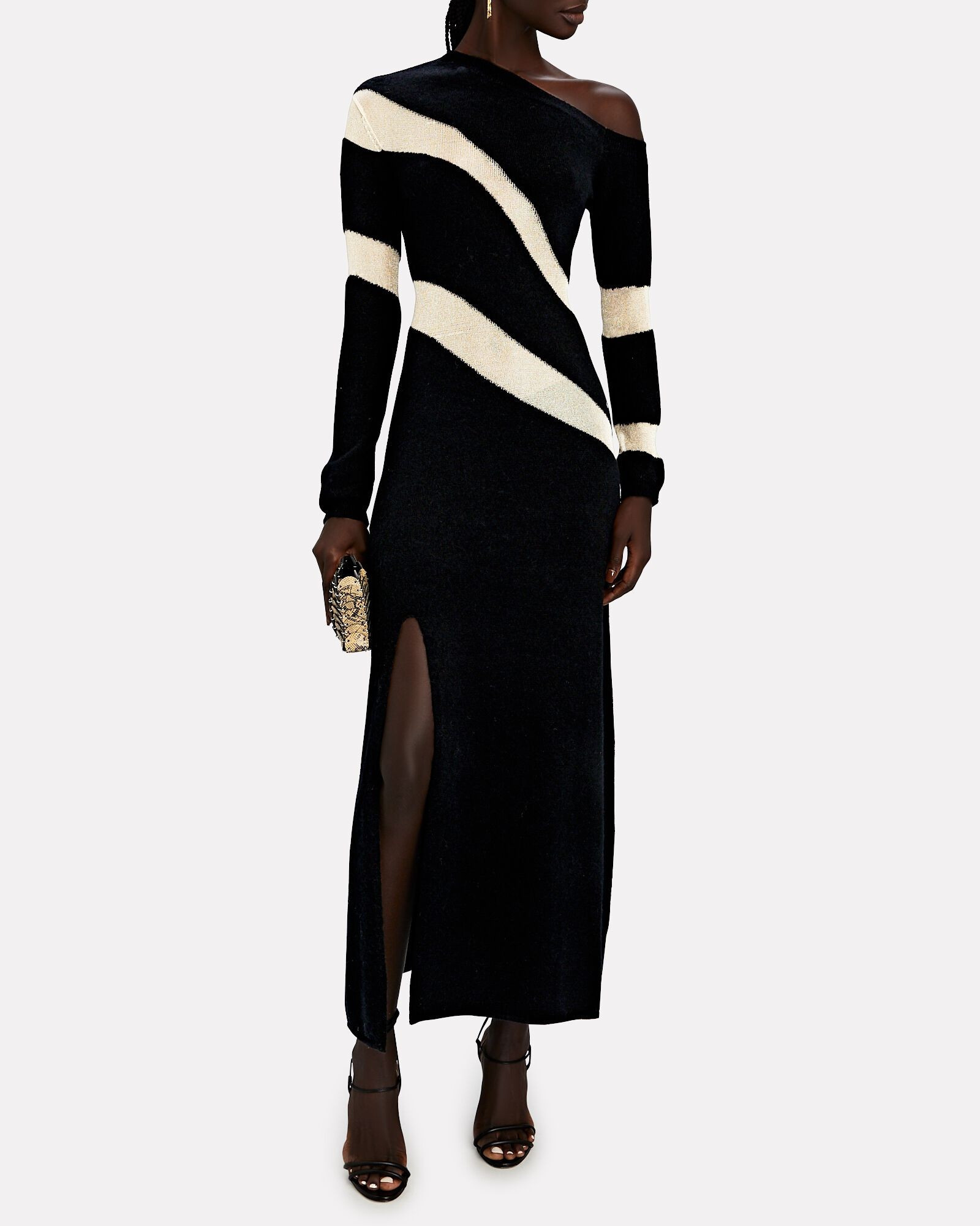 Nessa Mesh Wave One-Shoulder Dress | INTERMIX