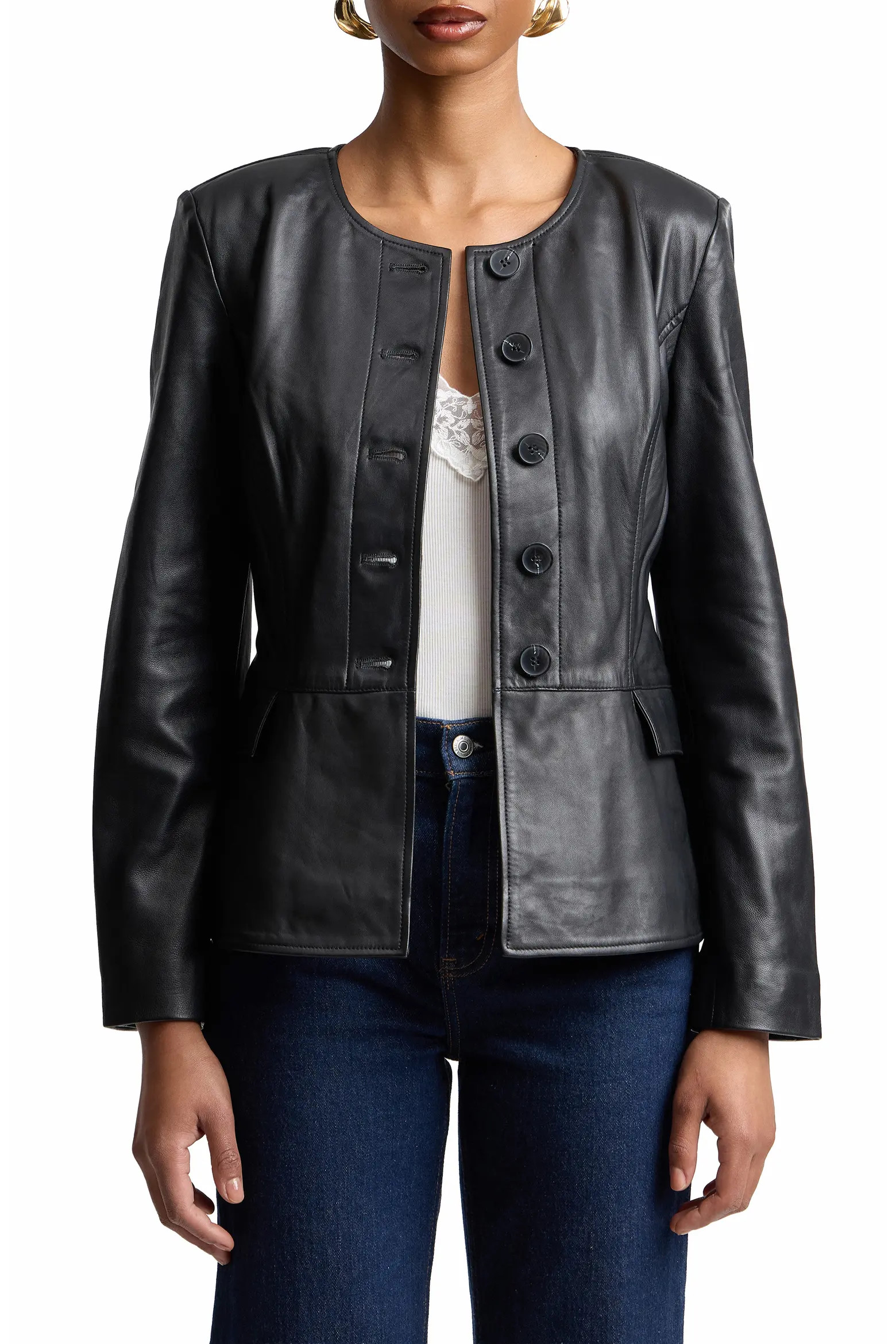 Peplum Leather Jacket (Women) | Nordstrom | Nordstrom