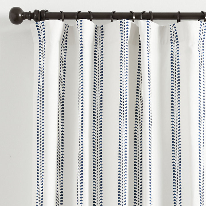 Hollis Ditsy Stripe Drapery Panel with Cotton Lining & Privacy Sun Protection | Ballard Designs, Inc.