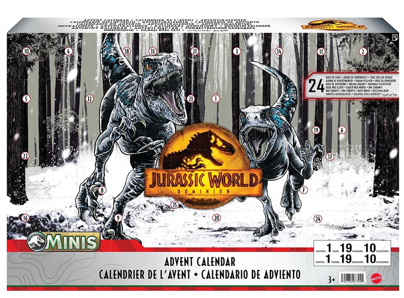 Jurassic World Dominion Holiday Advent Calendar 24 Day Countdown Toy Dinosaurs - Walmart.com | Walmart (US)