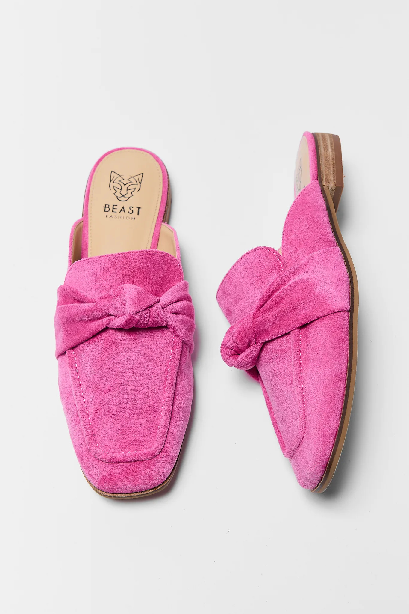 Sheena Pink Faux Suede Mules | Avara