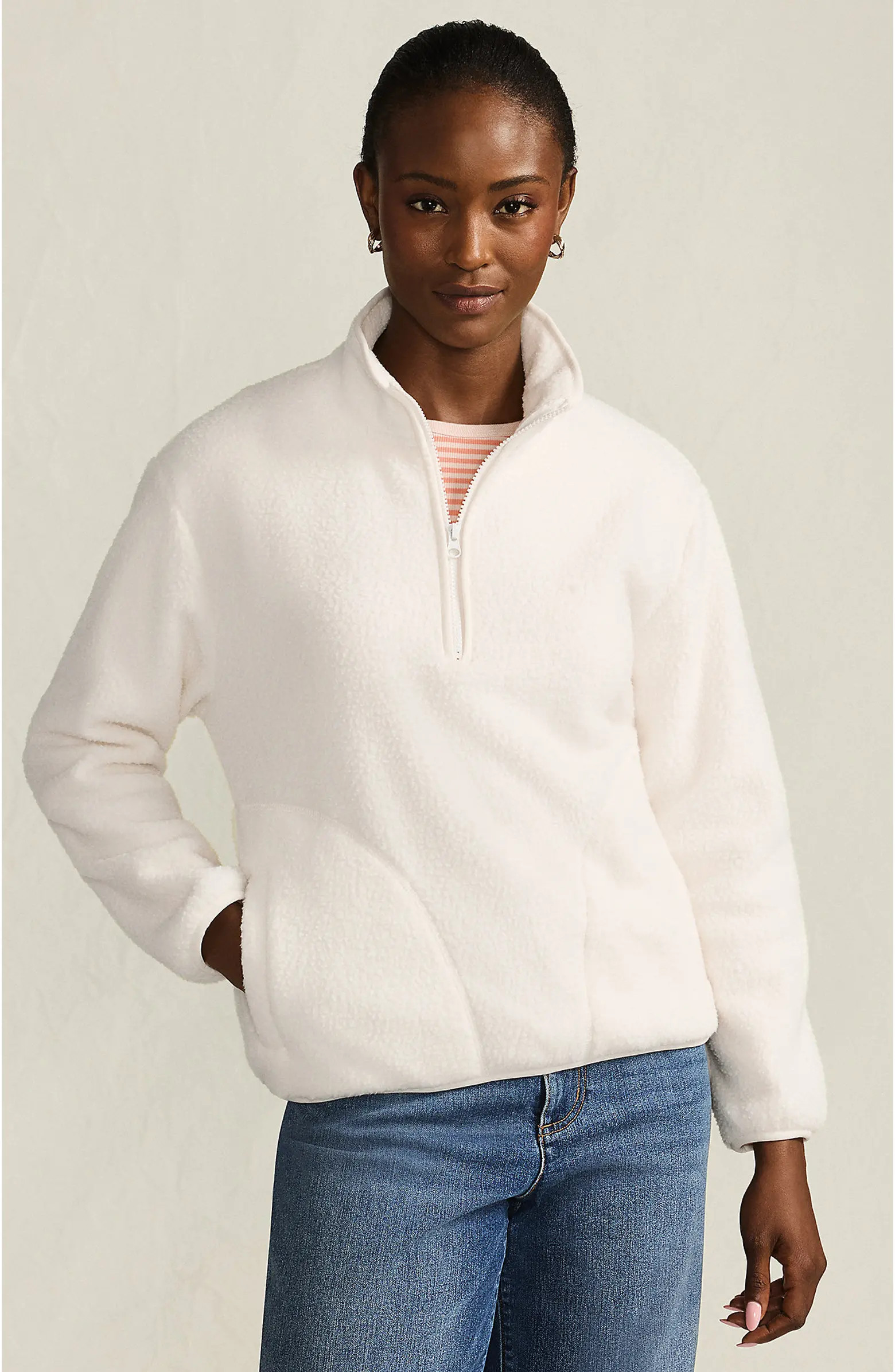 Lands' End Half Zip Cozy High Pile Fleece Pullover | Nordstrom | Nordstrom