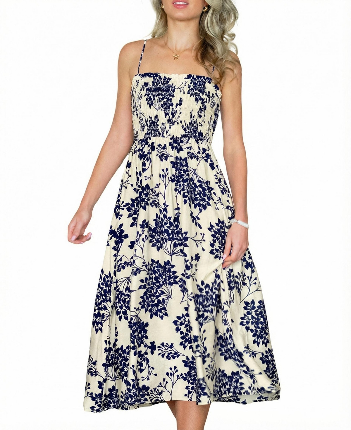Cupshe Women's So Dainty Floral Midi Beach Dress - Medium blue | Macy's