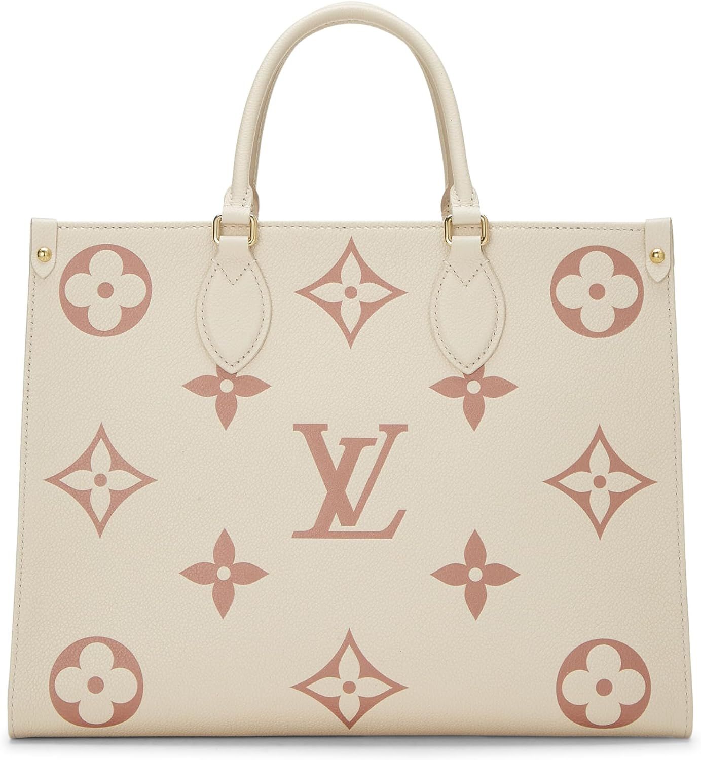 Amazon.com: Louis Vuitton, Pre-Loved Beige Empreinte Giant Monogram On The Go MM, Beige : Luxury ... | Amazon (US)