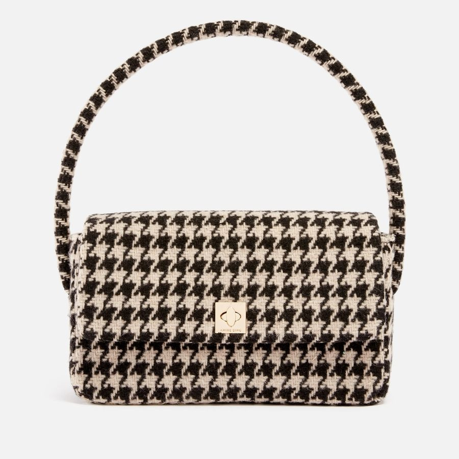 Anine Bing Nico Houndstooth Tweed Bag | Coggles (Global)