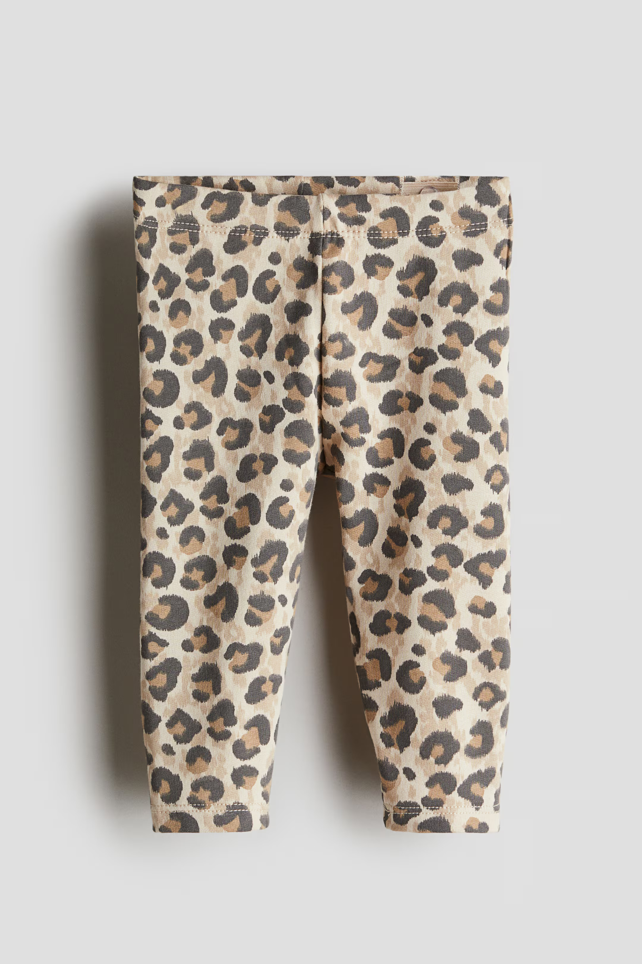 Cotton Jersey Leggings - Light beige/leopard print - Kids | H&M US | H&M (US + CA)