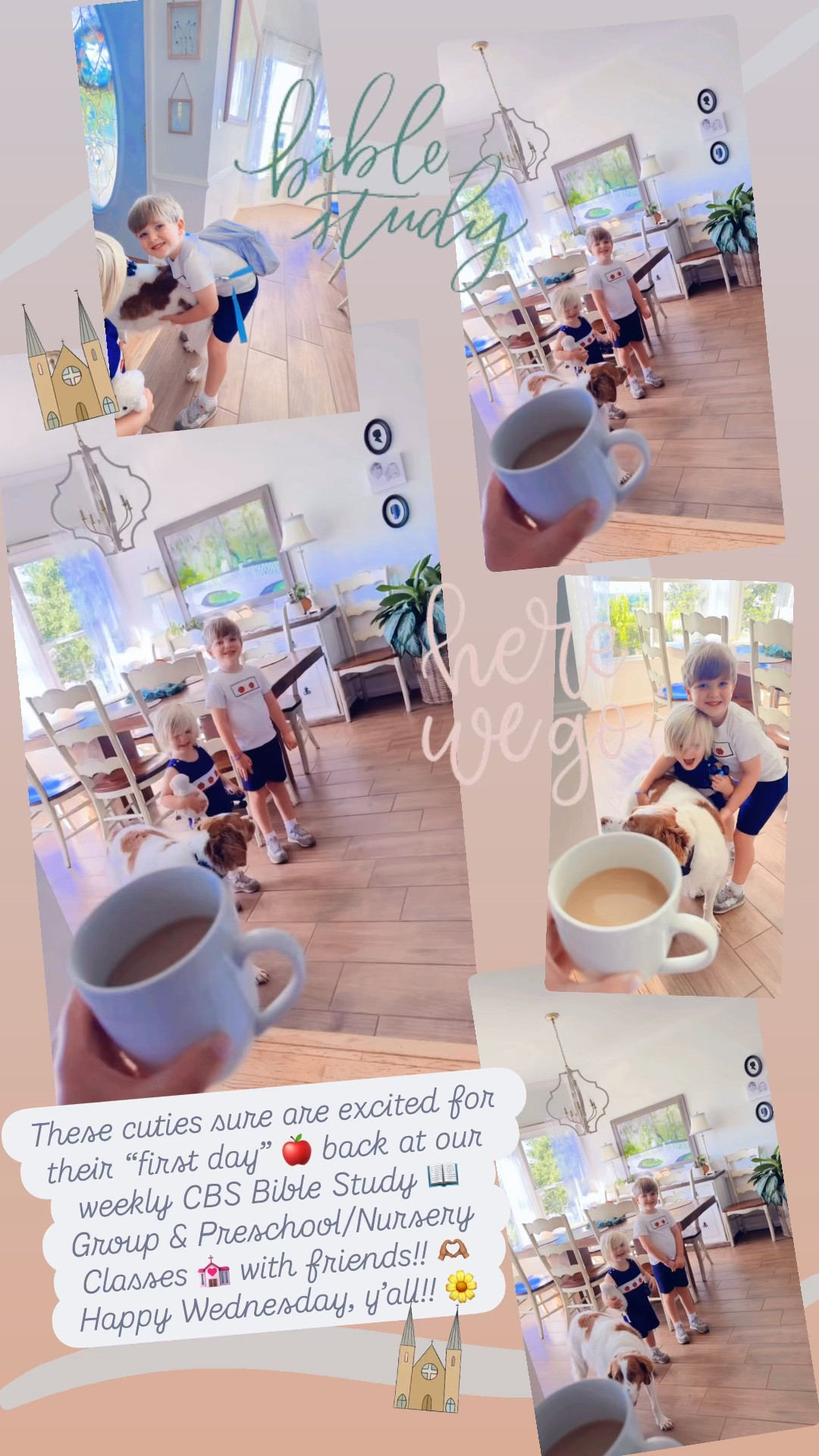 These cuties sure are excited for their “first day” 🍎 back at our weekly CBS Bible Study 📖 Group & Preschool/Nursery Classes 💒 with friends!! 🫶🏽 Happy Wednesday, y’all!! 🌼