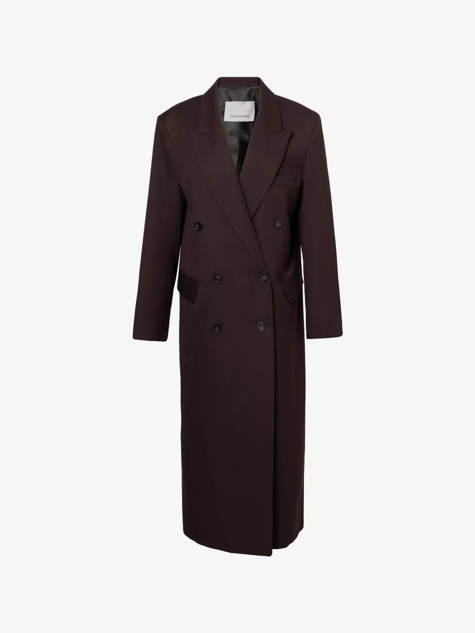 Jane Double-Breasted Woven Long Coat | Selfridges
