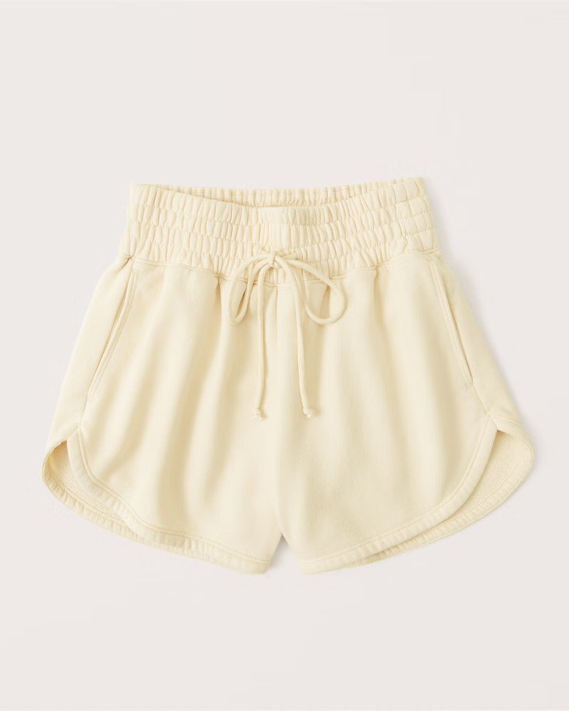 Women's Dolphin-Hem Fleece Shorts | Women's Bottoms | Abercrombie.com | Abercrombie & Fitch (US)