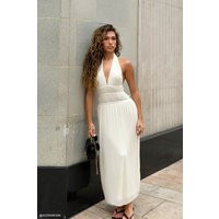 Thien Cowl Halter Midi Dress / Ivory | MESHKI | S | MESHKI US