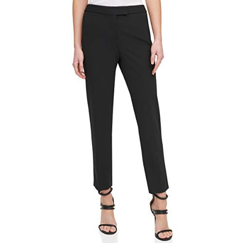 DKNY SPORTSWEAR Women's Missy Foundation Cropped Slim Dress Pants, Black, 14 | Amazon (US)