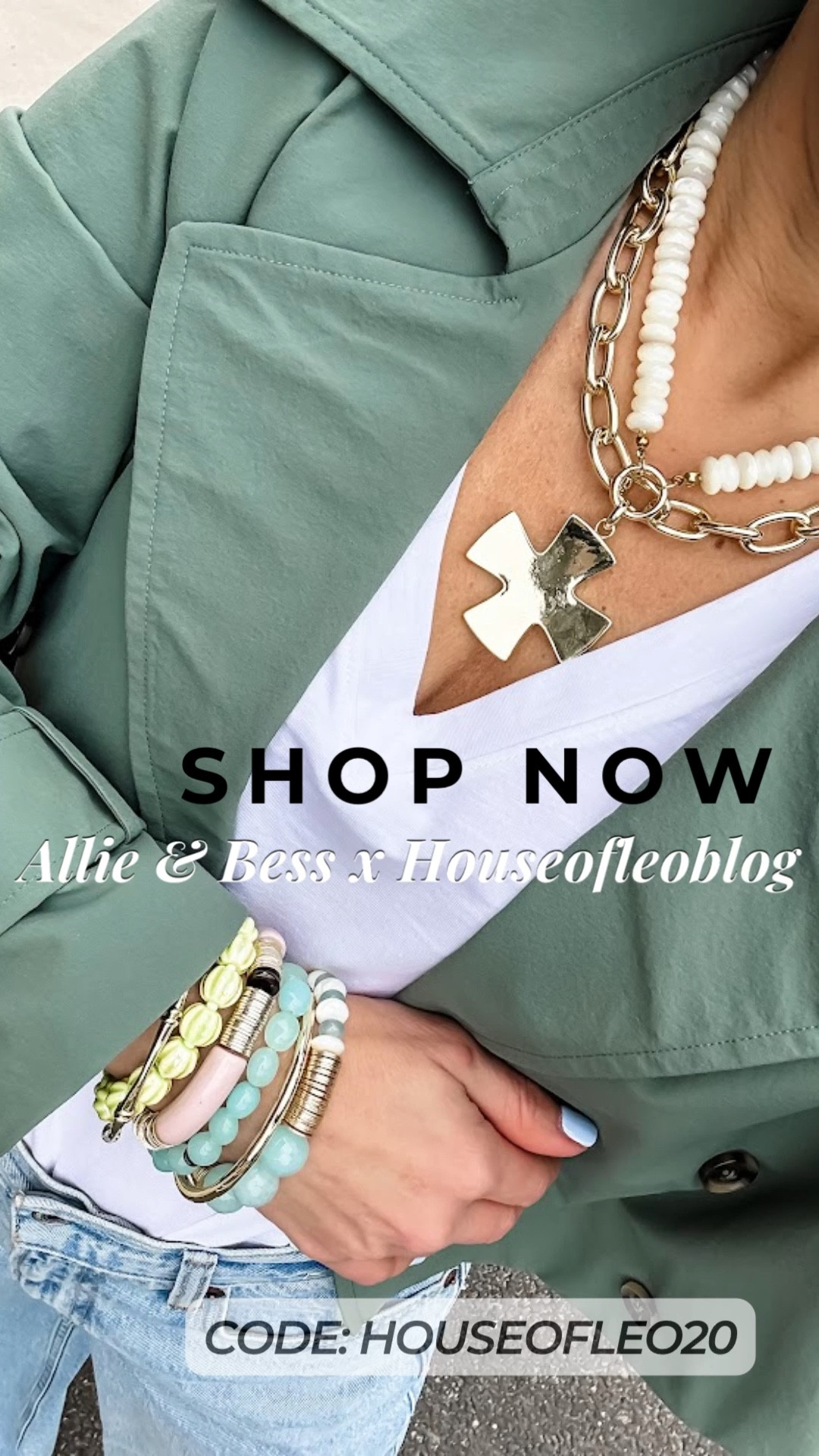 It’s LIVE!! My spring jewelry collection with @shopalliebess! Code: HOUSEOFLEO20. 

Beaded bracelets, spring, jewelry, bracelet, stack, cross necklace, necklace

#LTKSaleAlert #LTKOver40
