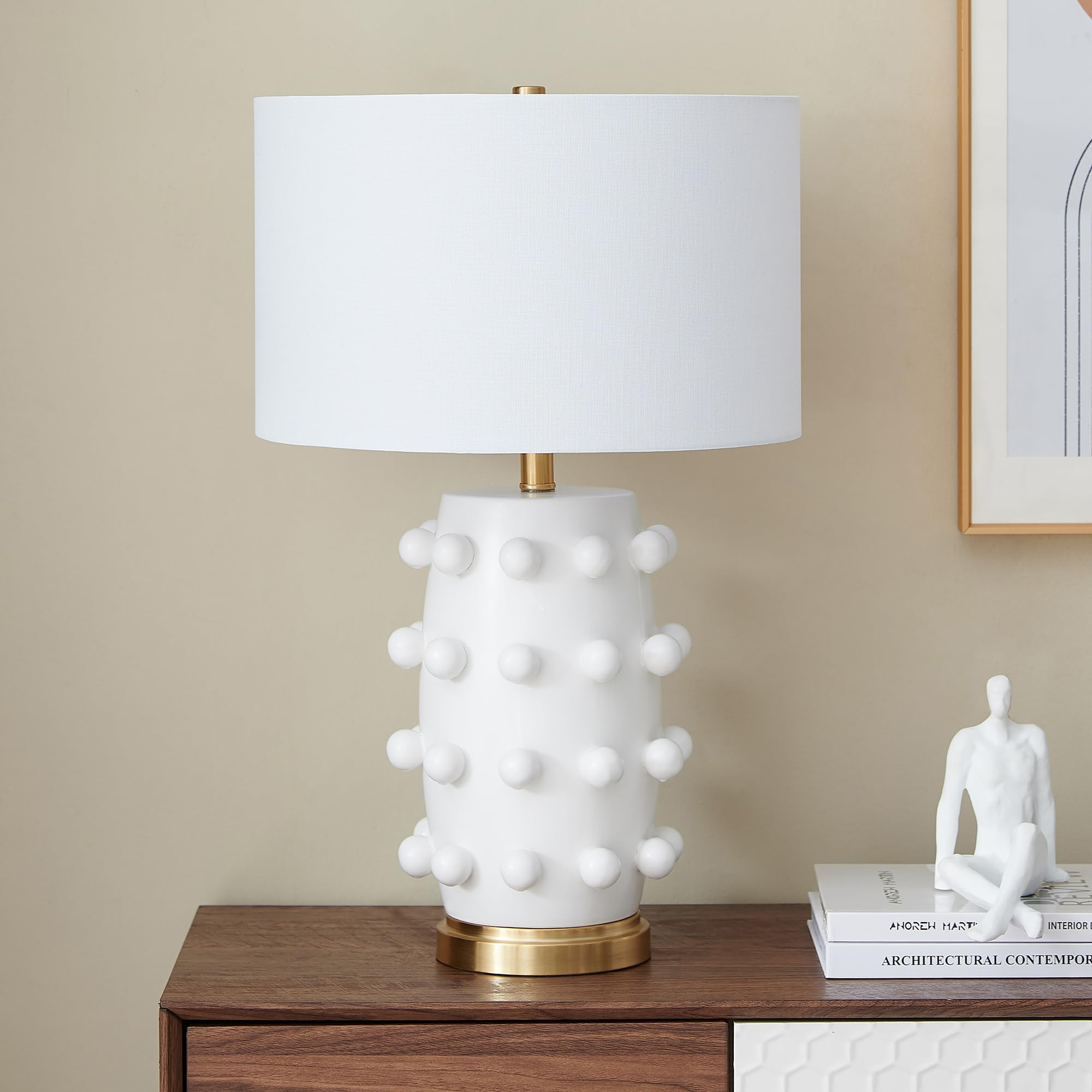 Henn&Hart 25.5'' Modern 1-Light Ceramic Table Lamp with Spherical Orbs on Lamp Body with White Fa... | Amazon (US)
