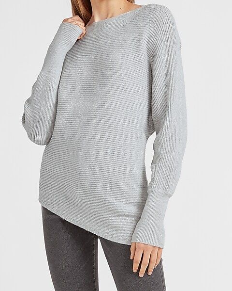 Ribbed Asymmetrical Tunic Sweater | Express