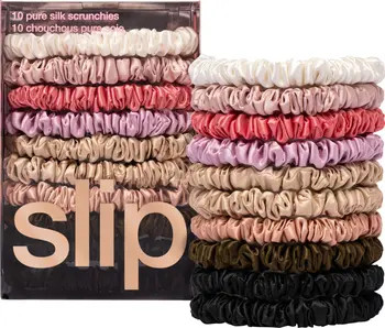 slip 10-Pack Assorted Skinny Silk Scrunchies $100 Value | Nordstrom | Nordstrom