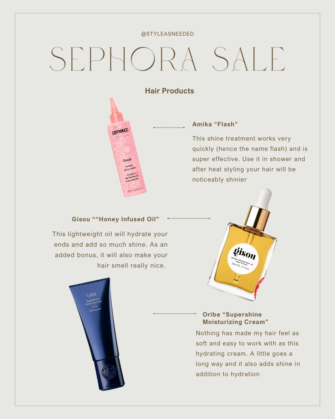 My hair recommendations for the Sephora sale. Products for adding shine, hydration and softness 

#LTKSaleAlert #LTKBeauty