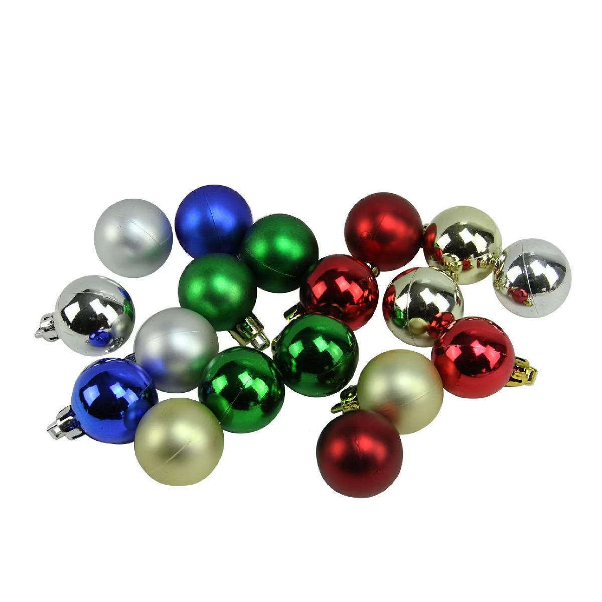 Northlight 18ct Shatterproof Shiny and Matte Christmas Ball Ornament Set 1.25" - Blue/Red | Target