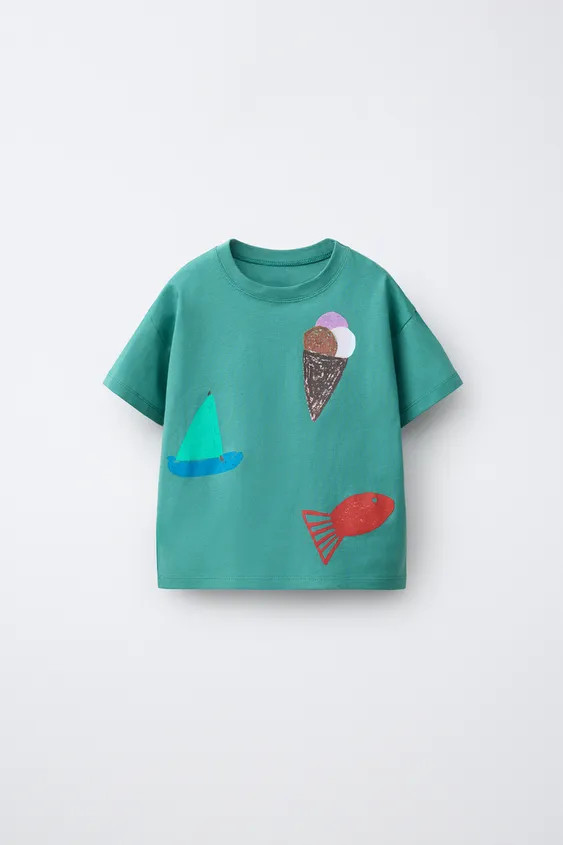 ISABELLE VANDEPLASSCHE © ICE CREAM AND SAILBOAT T-SHIRT | Zara US