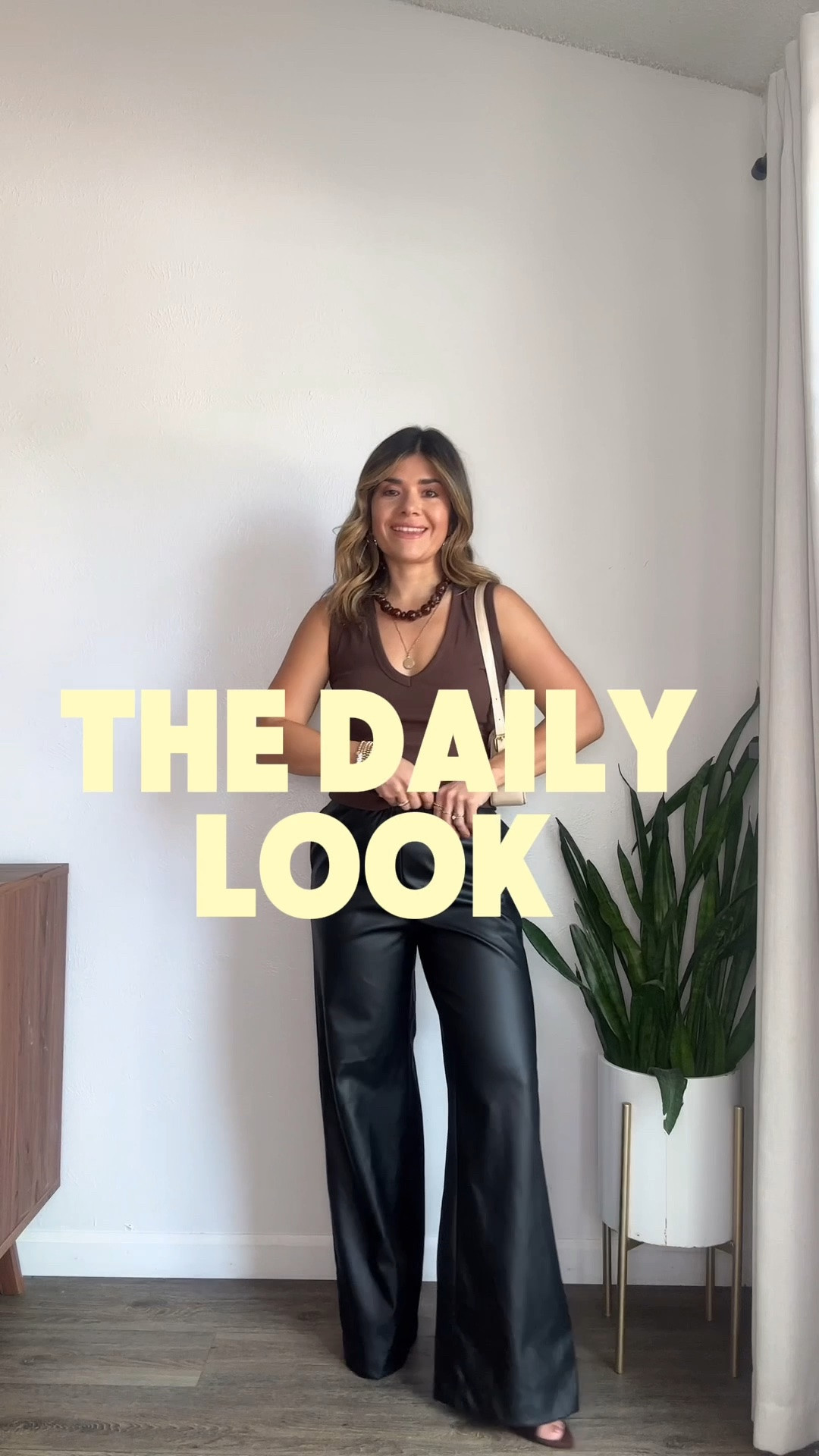 I have officially found the most perfect pair of wide leg faux leather pants! They are so flattering and comfy! The quality truly feels amazing and they are under $40! 
Take 30% off my top right now! 
Tank top
Size XS
Pants size xs

#LTKootd #LTKSaleAlert #LTKSeasonal