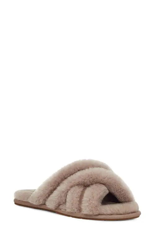 UGG(r) Scuffita Genuine Shearling Slide Slipper in Caribou at Nordstrom, Size 12 | Nordstrom