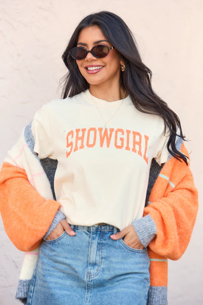 Showgirl Ivory Graphic Tee SALE | Pink Lily