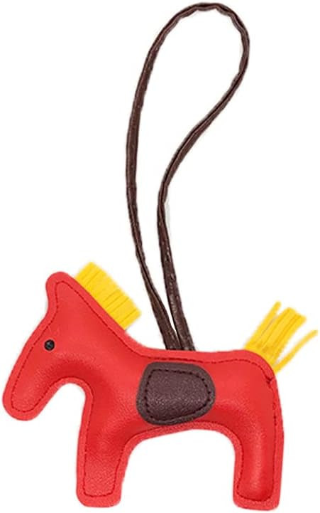 Leather Tassel Pony Keychain Leather sewn horse styling cute fashion bag accessories | Amazon (US)