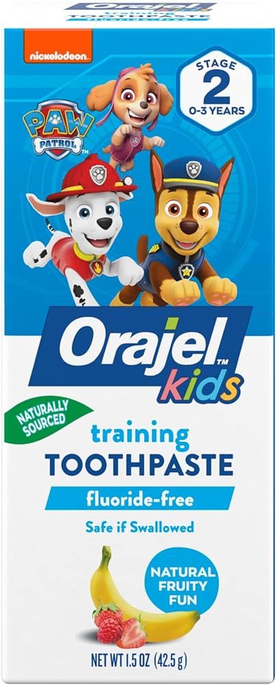 Orajel Kids Paw Patrol Fluoride-Free Training Toothpaste, Natural Fruity Fun Flavor, #1 Pediatric... | Amazon (US)