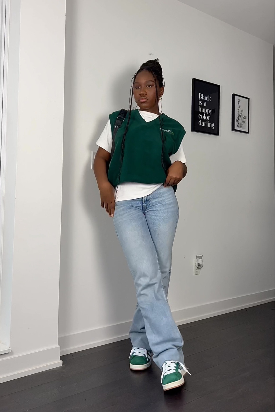 @whatannabelleswearing on Instagram. Spring outfit inspiration styling the Adidas Campus 00. Jeans are originally Zara, tshirt is aritzia and vest is thrifted. 

#LTKshoecrush #LTKstyletip #LTKSeasonal