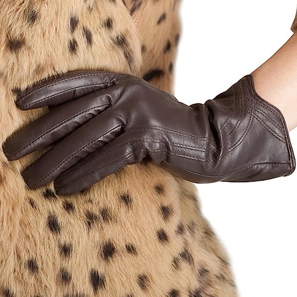 Nappaglo Nappa Leather Gloves Warm Handmade Curve Lambskin for Women | Amazon (US)