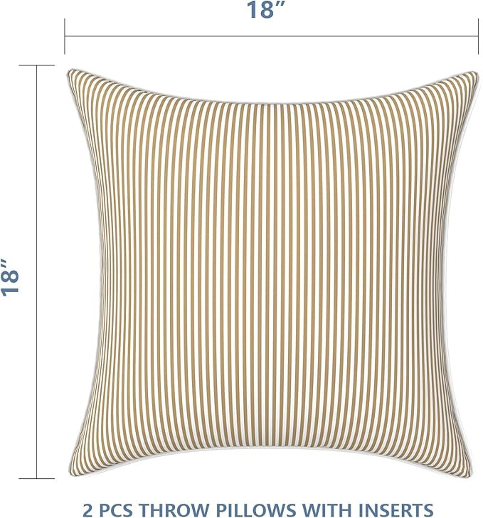 LVTXIII Set of 2 Patio Throw Pillows Waterproof 18"x18" Fade Resistant Outdoor Throw Pillows with... | Amazon (US)