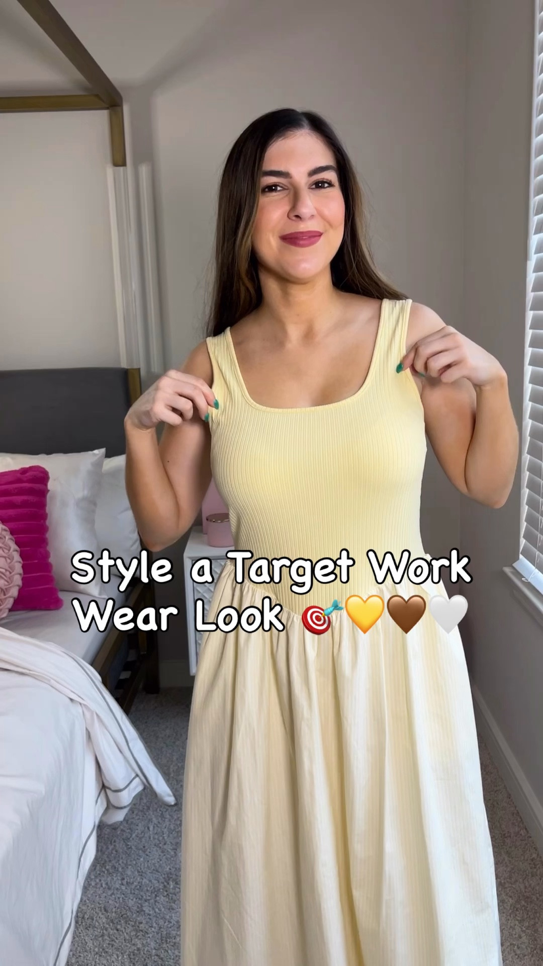Target Work Wear Look 💛🤎 Yellow midi dress and a cute gingham jacket makes a fun spring work wear outfit. Great everyday spring outfit also! True to size. 



#LTKSeasonal #LTKWorkwear #LTKootd
