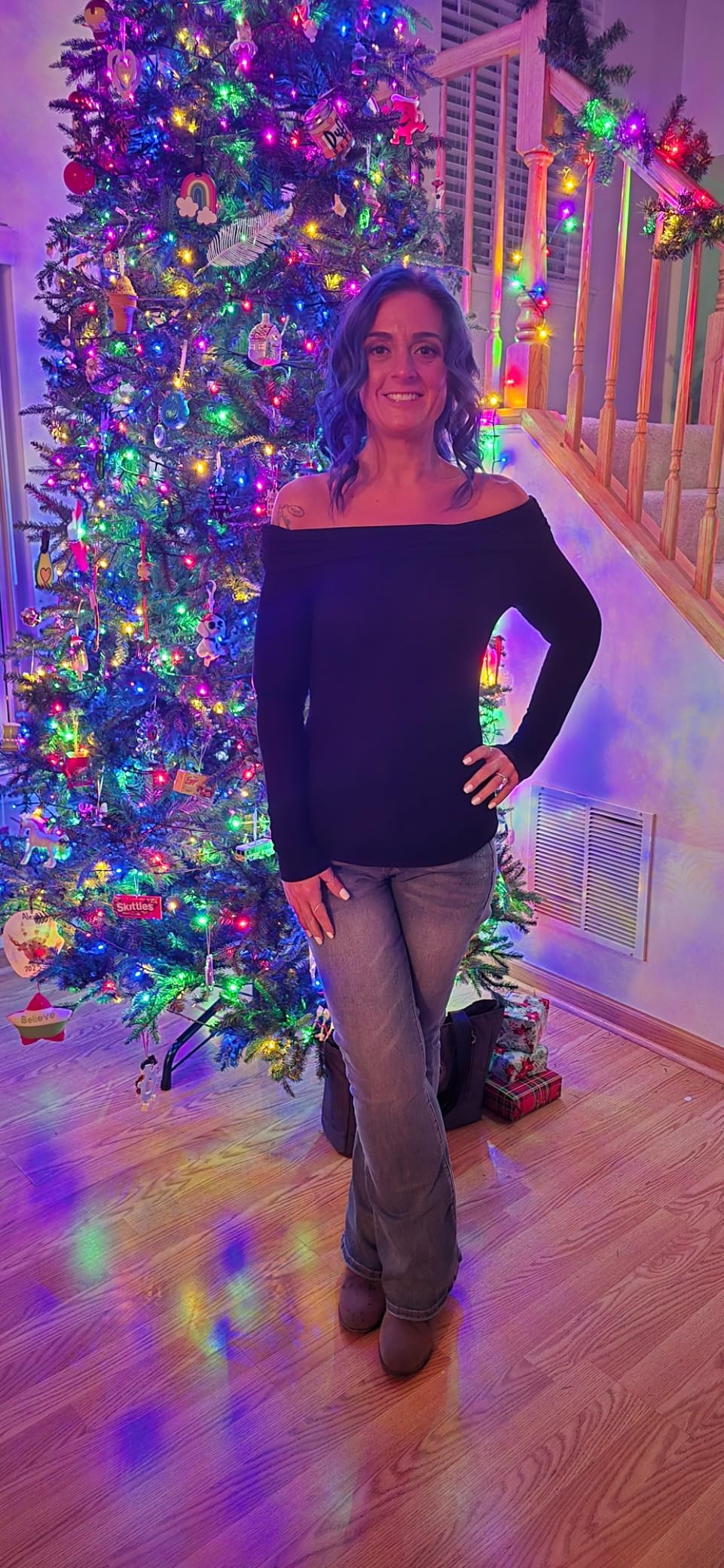 Prettywear Women's Sexy Off Shoulder Tops Business Casual Slim Fit Long Sleeves Spring Fall Blous... | Amazon (US)