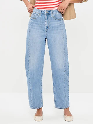 High-Waisted Barrel Ankle Jeans | Old Navy (US)