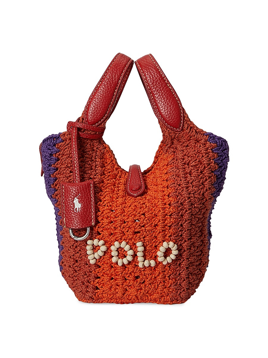 Women's Crocheted Logo Mini Tote Bag - Cherry Multi Polo | Saks Fifth Avenue