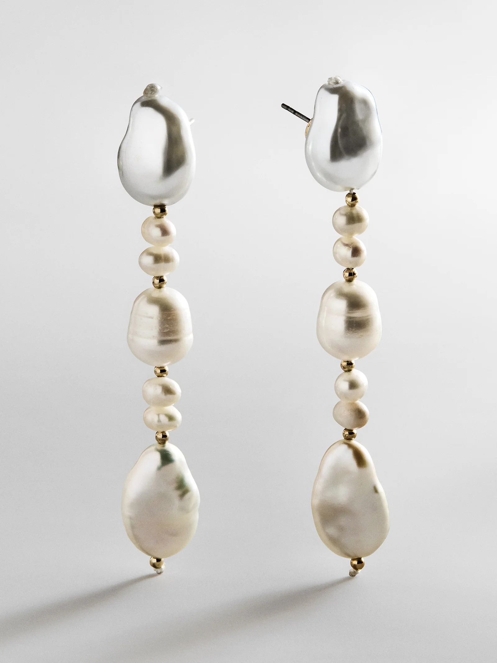 Beatrice Baroque Pearl Earrings - Pearl | BaubleBar