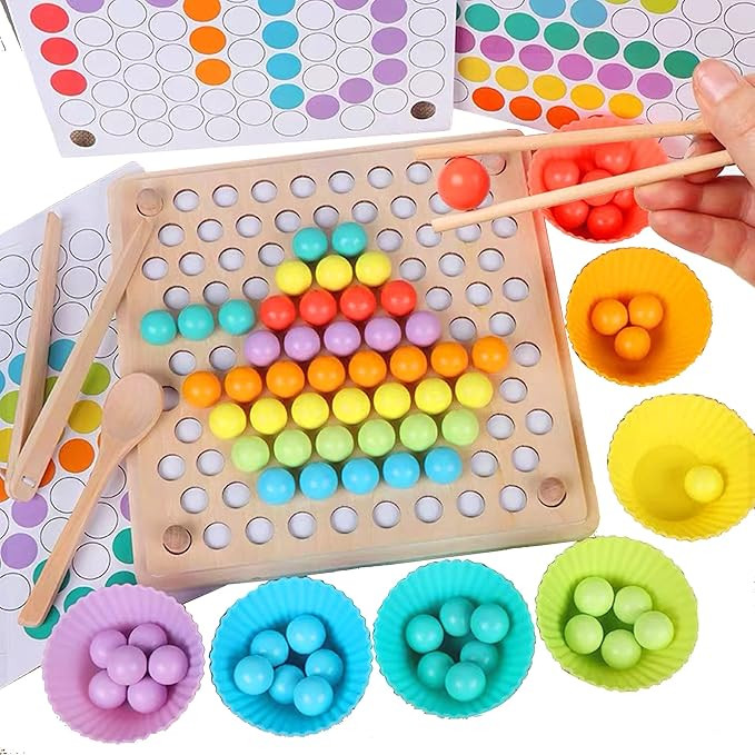 3 in 1 Toddler Board Games-Color Sorting, Math Counting and Montessori Puzzle Jigsaw -Fine Motor ... | Amazon (US)