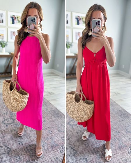 Target summer outfits. Resort wear. Vacation outfits. Midi dresses. Maxi dresses. Honeymoon. Cruise outfits. Swimsuit coverups. Everything is petite-friendly on me and I’m 5’3.

*Wearing XS - Red dress runs big so consider sizing down, straps are adjustable. 

#LTKSaleAlert #LTKSwim #LTKTravel